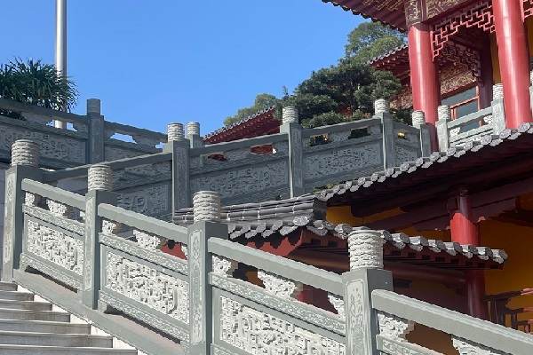 大连古建仿古石栏杆定制 工程现场安装纪实